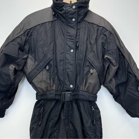 CB Sports Skiwear Vintage Snowsuit Womens Medium Black Snow Bunny Outdoors Retro - Picture 2 of 9